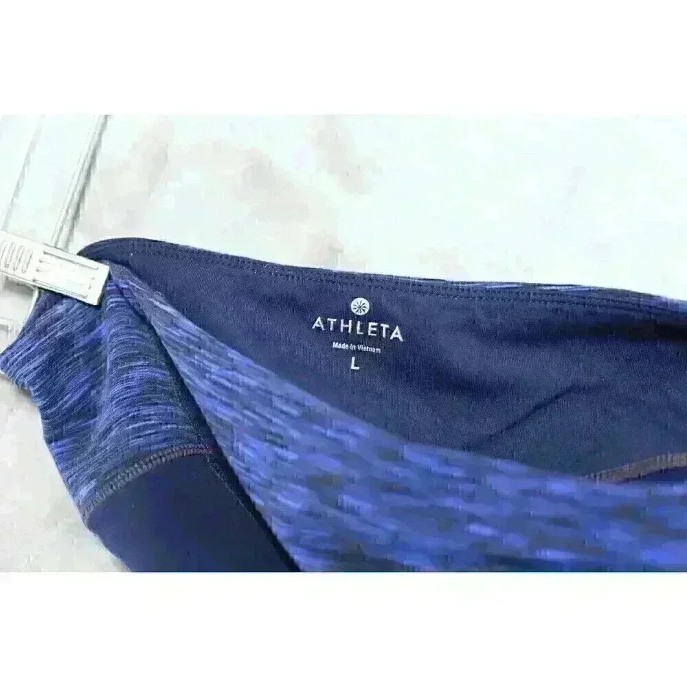 Athleta blue/black leggings/yoga pants Size L capri - Picture 10 of 14